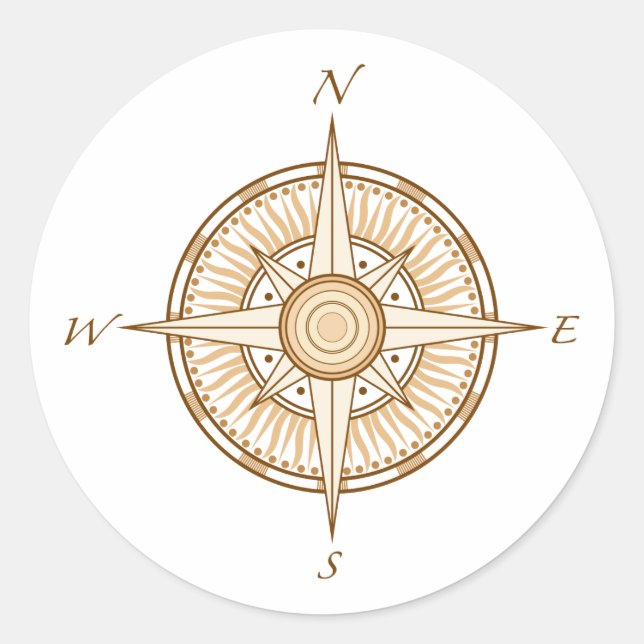 Pegatina Redonda Compass (Anverso)