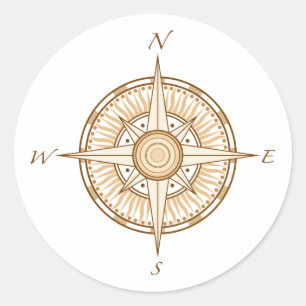 Pegatina Redonda Compass