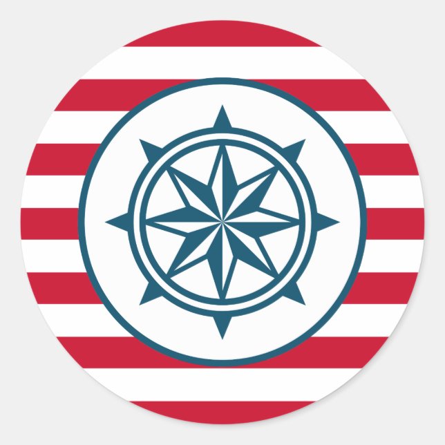 Pegatina Redonda Compass (Anverso)