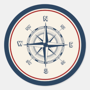 Pegatina Redonda Compass