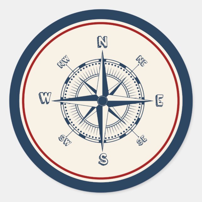 Pegatina Redonda Compass (Anverso)