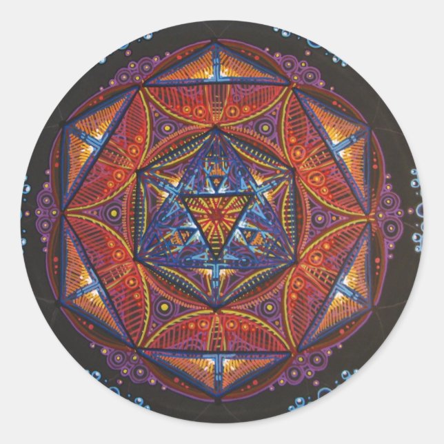 Pegatina Redonda Compass Mandala (Anverso)