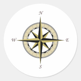 Pegatina Redonda Compass Rosa Art