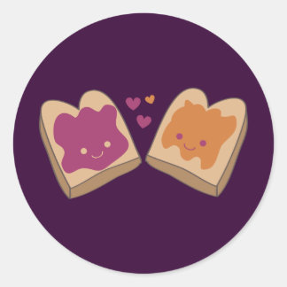 Pegatina Redonda Compatibilidad de PB&J