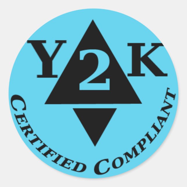 Pegatina Redonda Compatible con el Y2k certificado (Anverso)