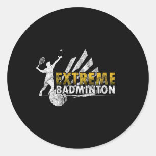 Pegatina Redonda Competencia de videojuegos Extreme Badminton Compe