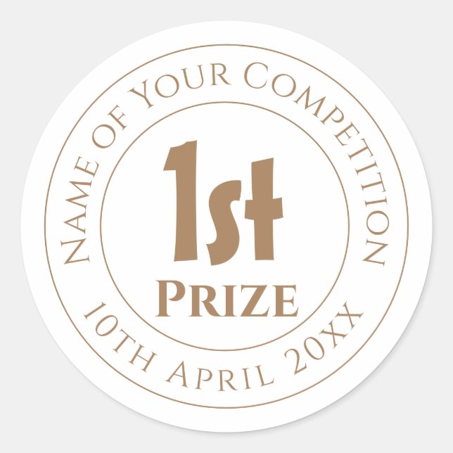 Pegatina Redonda Competition 1st Prize Trophy Award (Anverso)