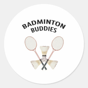 Pegatina Redonda Compinches del bádminton