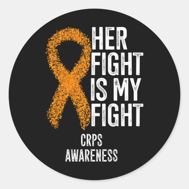 Pegatina Redonda Complejo Síndrome De Dolor Regional Su Lucha Es Mi (Anverso)