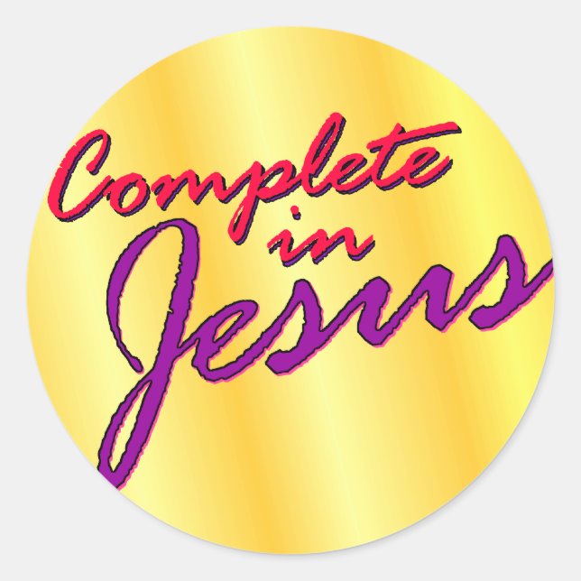 Pegatina Redonda Completar en Jesús (Anverso)