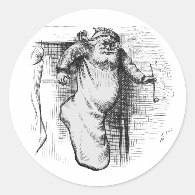 Pegatina Redonda Completo (1879) de Thomas Nast. (Anverso)