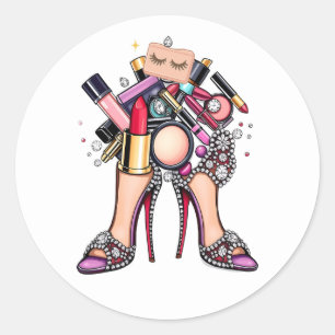 Pegatina Redonda Componer un morro   Glam