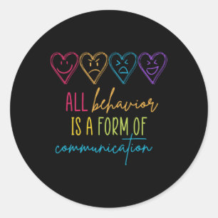 Pegatina Redonda Comportamiento de conciencia sobre el autismo es e