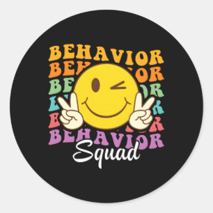 Pegatina Redonda Comportamiento Squad Rbt Terapia Comportamiento Wa