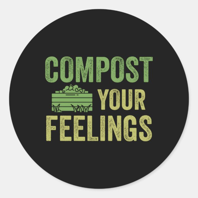Pegatina Redonda Compost Tus Sentimientos Experto Com Compostaje Wo (Anverso)