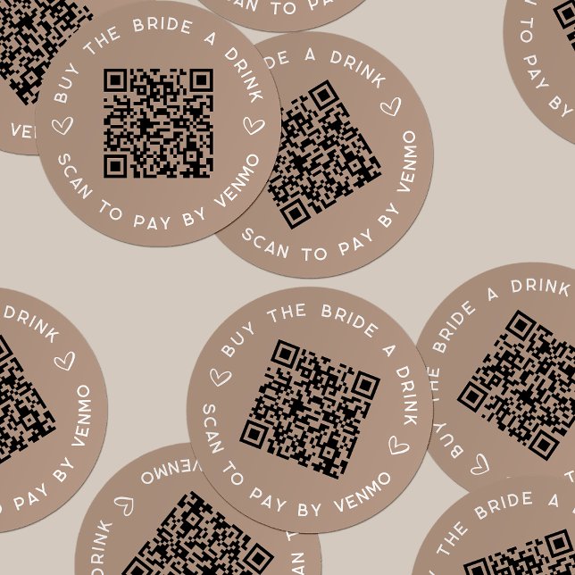 Pegatina Redonda Compra a la novia un código QR de la fiesta de la  (Subido por el creador)