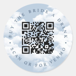Pegatina Redonda Compra A La Novia Una Bebida "En Nueve Nubes" Bach