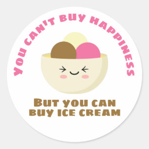 Pegatina Redonda Compra Helado