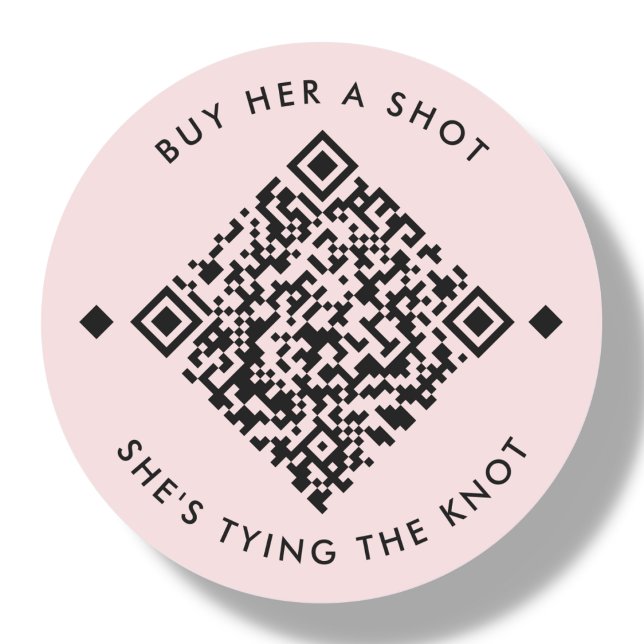 Pegatina Redonda Cómprale un disparo | Código QR de Bachelorette (Subido por el creador)