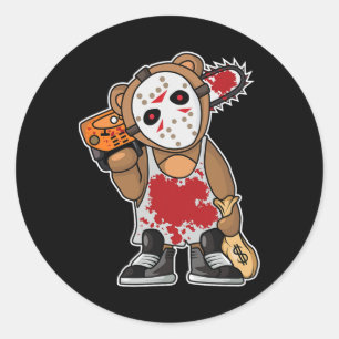 Pegatina Redonda Cómpralo de película de terror Lazy Halloween disf