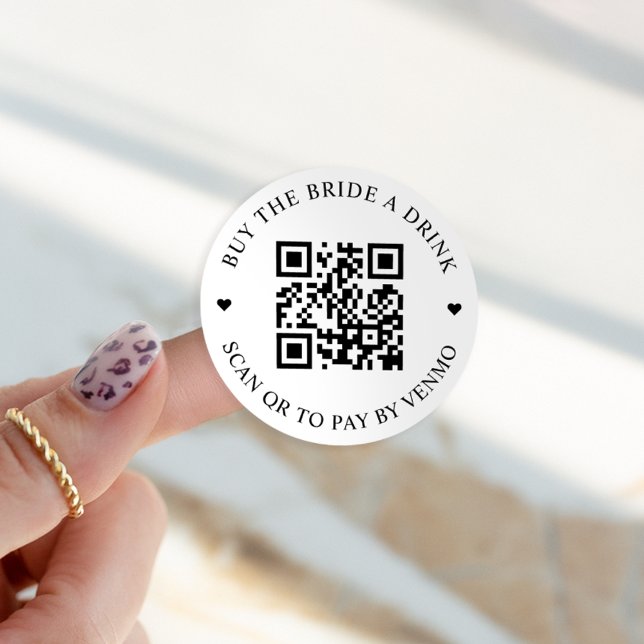 Pegatina Redonda Comprar a la Novia un Botón de Código QR de Bebida (Subido por el creador)