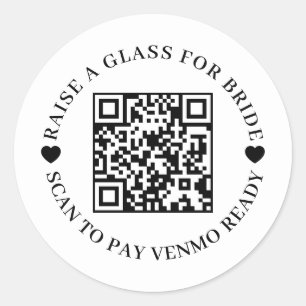 Pegatina Redonda Comprar a la Novia un Código QR de Diseño de Bebid