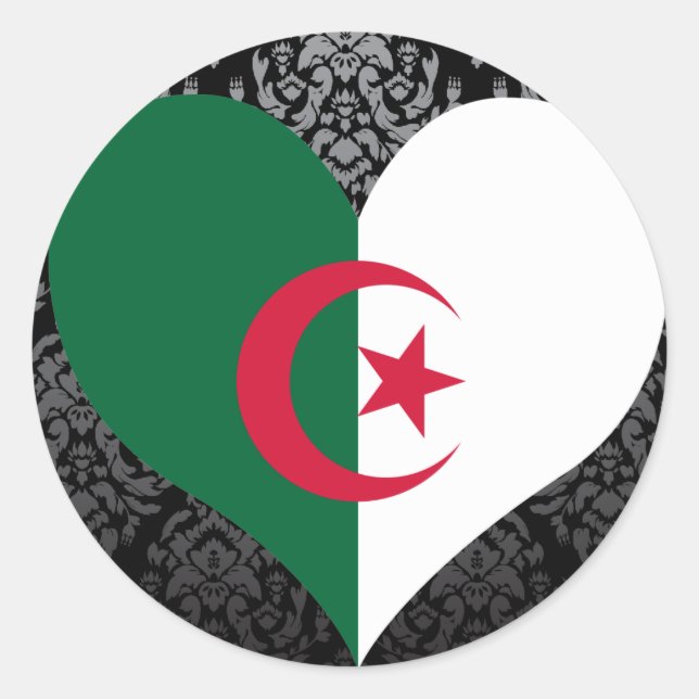 Pegatina Redonda Comprar bandera argelina (Anverso)