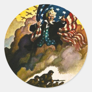 Pegatina Redonda Compre enlaces de guerra - Segunda Guerra Mundial