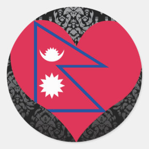 Pegatina Redonda Compre la bandera de Nepal