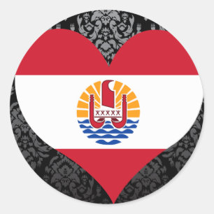 Pegatina Redonda Compre la bandera de Polinesia francesa