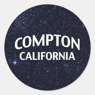 Pegatina Redonda Compton California