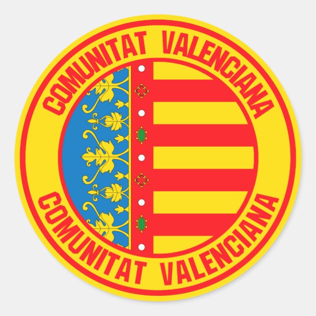 Pegatina Redonda Comunitat Valenciana Round Emblem (Anverso)