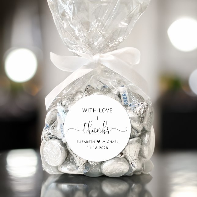 Pegatina Redonda Con amor Boda Gracias (Subido por el creador)
