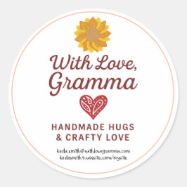 Pegatina Redonda Con Amor, Gramma Sticker