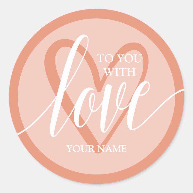 Pegatina Redonda Con el Coral de Amor (Anverso)