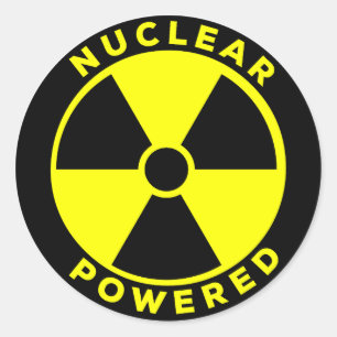 Pegatina Redonda Con Energía Nuclear