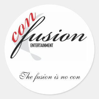 Pegatina Redonda Con Fusion, la fusión no es una estafa