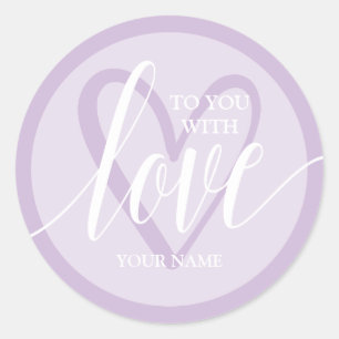 Pegatina Redonda Con Love Lavender