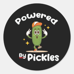 Pegatina Redonda Con Pickles De Alimentos Encurtidos Divertido