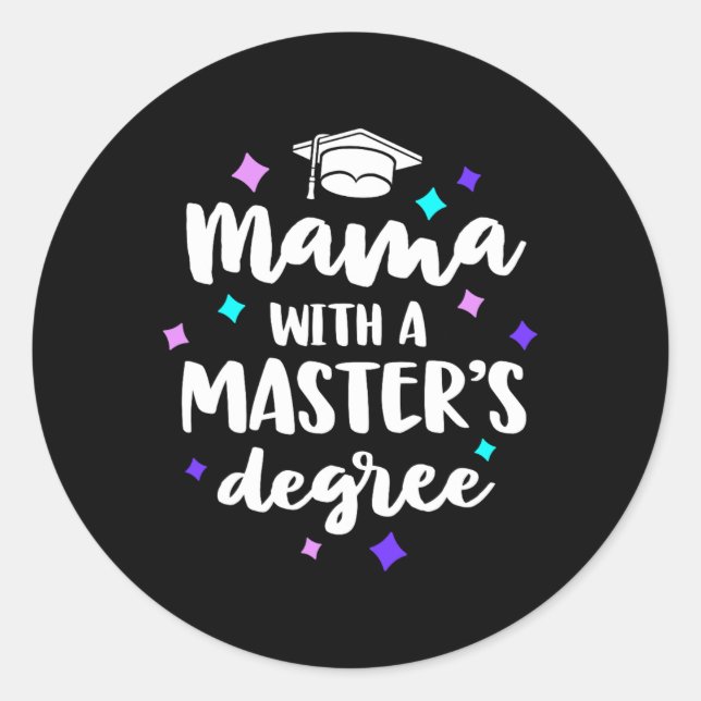 Pegatina Redonda Con Una Masters Graduation Ceremony Mom (Anverso)
