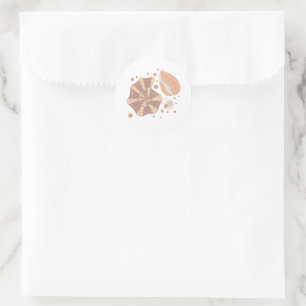 Pegatina Redonda concha personalizado con ornamento de doodle