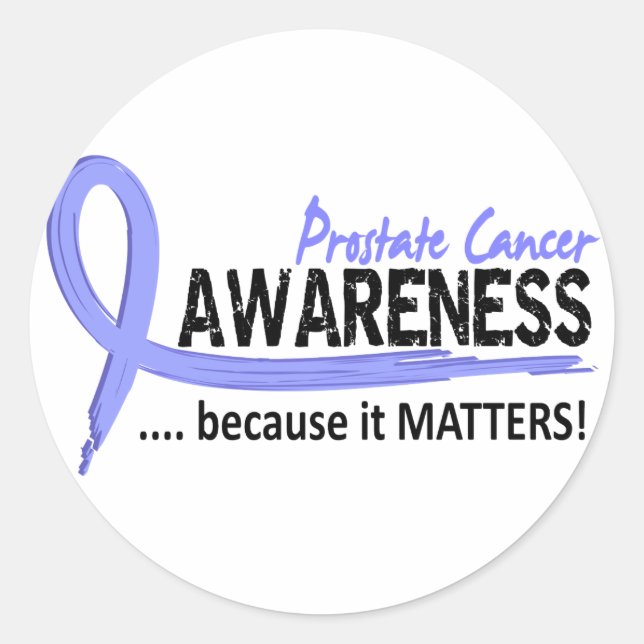 Pegatina Redonda Conciencia 2 Cáncer de próstata (Anverso)