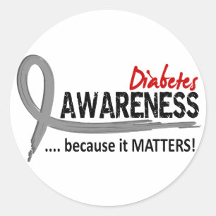 Pegatina Redonda Conciencia 2 Diabetes
