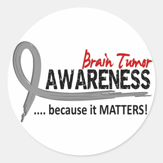 Pegatina Redonda Conciencia 2 Tumor cerebral (Anverso)
