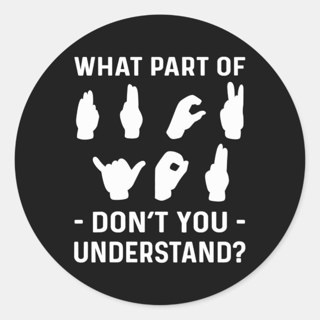 Pegatina Redonda Conciencia. Asl Awareness (Anverso)