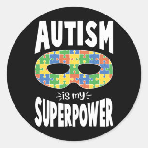 Pegatina Redonda Conciencia autista Hombres Mujeres El Autismo Infa