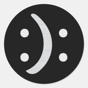 Pegatina Redonda Conciencia bipolar Salud mental triste feliz