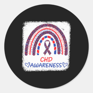 Pegatina Redonda Conciencia de cardiopatías Enfermedad cardíaca Arc