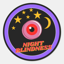 Pegatina Redonda conciencia de ceguera nocturna - negro
