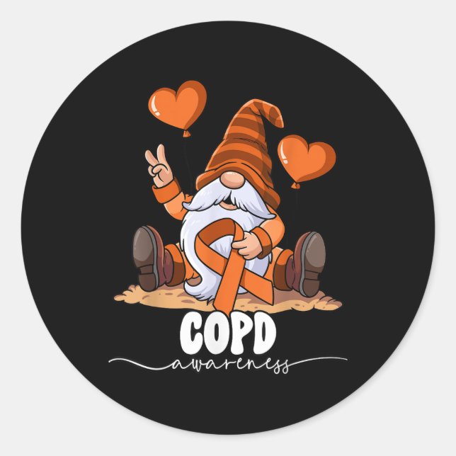 Pegatina Redonda Conciencia de Copd (Anverso)